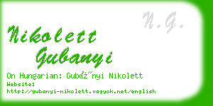 nikolett gubanyi business card